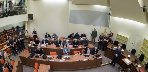 Die Anklagebank beim NSU-Prozess vor dem Münchner Oberlandesgericht.