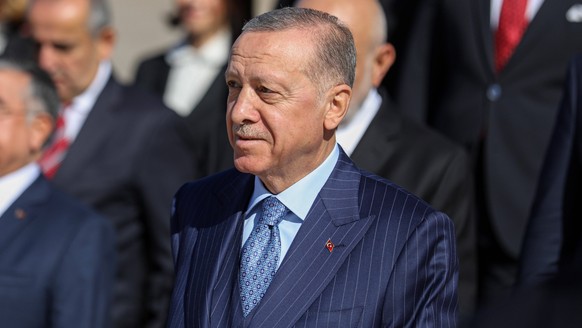 October 29, 2022, Ankara, Turkey: President of the Republic of Turkey Recep Tayyip Erdogan attends the ceremony held in Antkabir. Republic Day is a national holiday celebrated in Turkey and Northern C ...