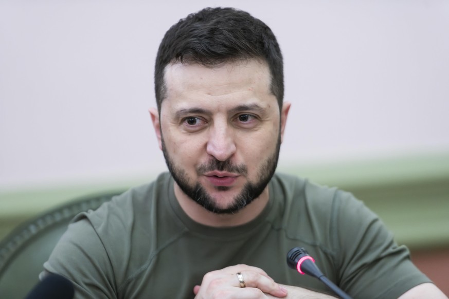 Ukrainian President Volodymyr Zelenskiy in Kyiv, Ukraine. April 1, 2022 (Photo by Maxym Marusenko/NurPhoto)