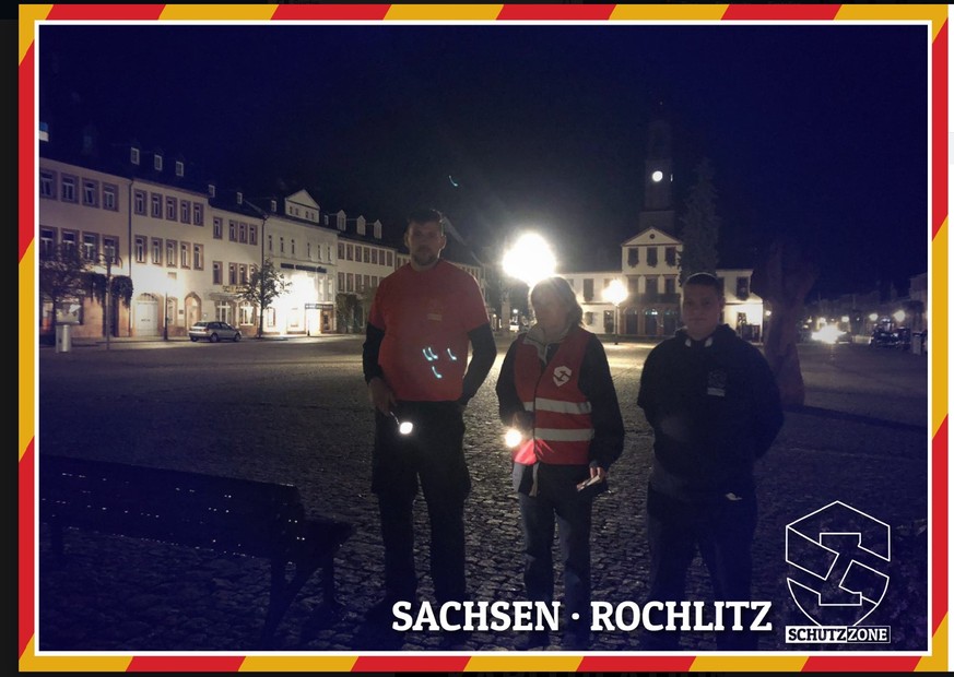 "Trotz schlechtem Wetter und Regen sind wir für Euch unterwegs. Wir schaffen #Schutzzonen!", heißt es auf der Facebookseite "Schutzzone". Dahinter stecken Neonazis.