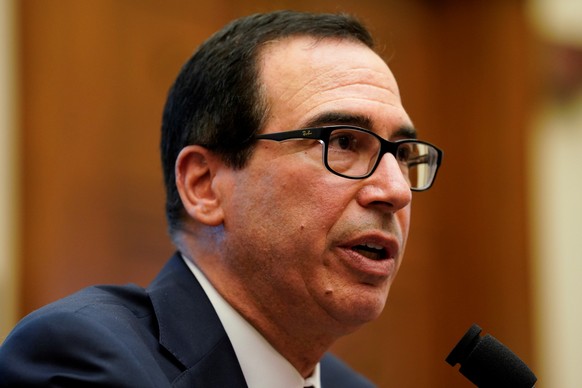 U.S. Treasury Secretary Steven Mnuchin testifies before a House Financial Services Committee hearing on the &quot;State of the International Financial System&quot; on Capitol Hill in Washington, U.S., ...