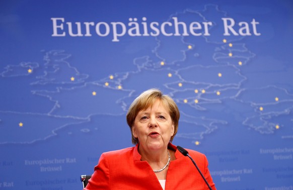 Merkel bei ihrer Pressekonferenz.