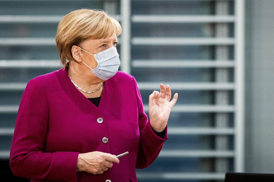 Angela Merkel, Bundeskanzlerin, aufgenommen im Rahmen der woechentlichen Sitzung des Kabinetts in Berlin, 14.10.2020. Berlin Deutschland *** Angela Merkel, German Chancellor, recorded during the weekl ...