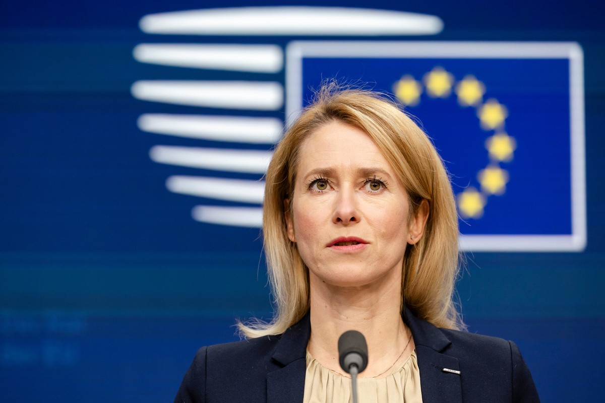 European Union foreign policy chief Kaja Kallas addresses the media after an EU general affairs meeting at the European Council building in Brussels, Thursday, Nov. 20, 2025. (AP Photo/Geert Vanden Wi ...