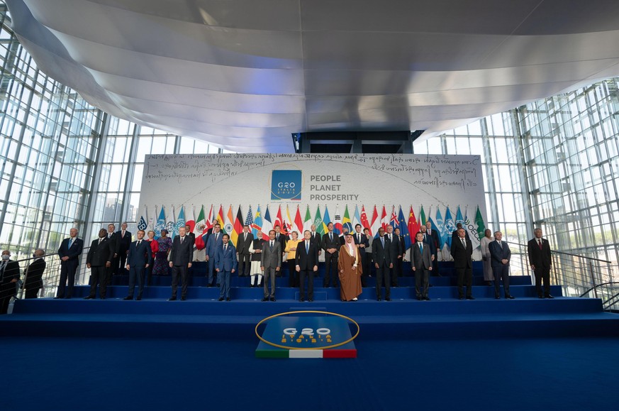 October 30, 2021, ROME: World leaders attend the G20 summit in Rome, Italy, 30 October 2021. G20 world leaders meet in Rome on 30 and 31 October to discuss climate change, Covid-19 and the post-pandem ...