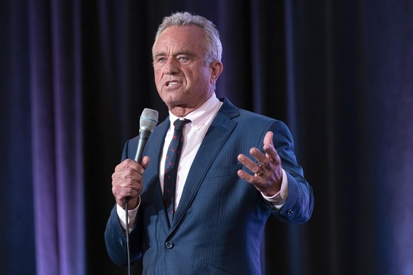 FILE - Independent presidential candidate Robert F. Kennedy Jr. speaks during the Libertarian National Convention in Washington, May 24, 2024. With early voting set to begin in late September in some  ...