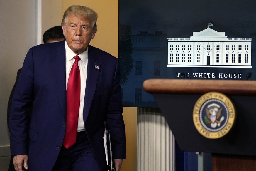 President Donald Trump arrives to speak during a news conference at the White House, Wednesday, Sept. 16, 2020, in Washington. (AP Photo/Evan Vucci)