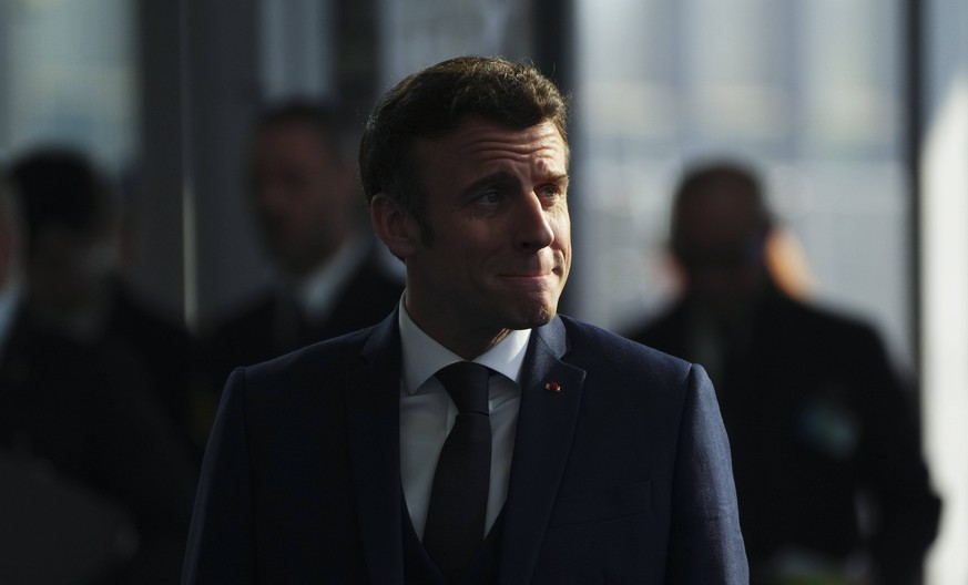 March 24, 2022, Brussels, Belgium: French President Emmanuel Macron arrives to NATO Headquarters in Brussels, Belgium on Thursday, March 24, 2022. Brussels Belgium PUBLICATIONxINxGERxSUIxAUTxONLY - ZU ...