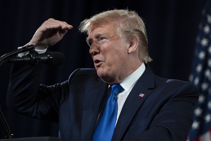 President Donald Trump speaks during the launch of &quot;Black Voices for Trump,&quot; at the Georgia World Congress Center, Friday, Nov. 8, 2019, in Atlanta. (AP Photo/ Evan Vucci)