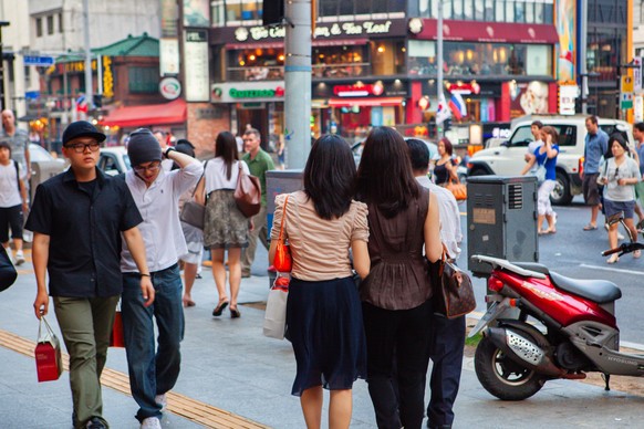 Seoul, South Korea - June 16 2010 : the famous Itaewon by young people for its nightlife culture is during the day a place to do shopping