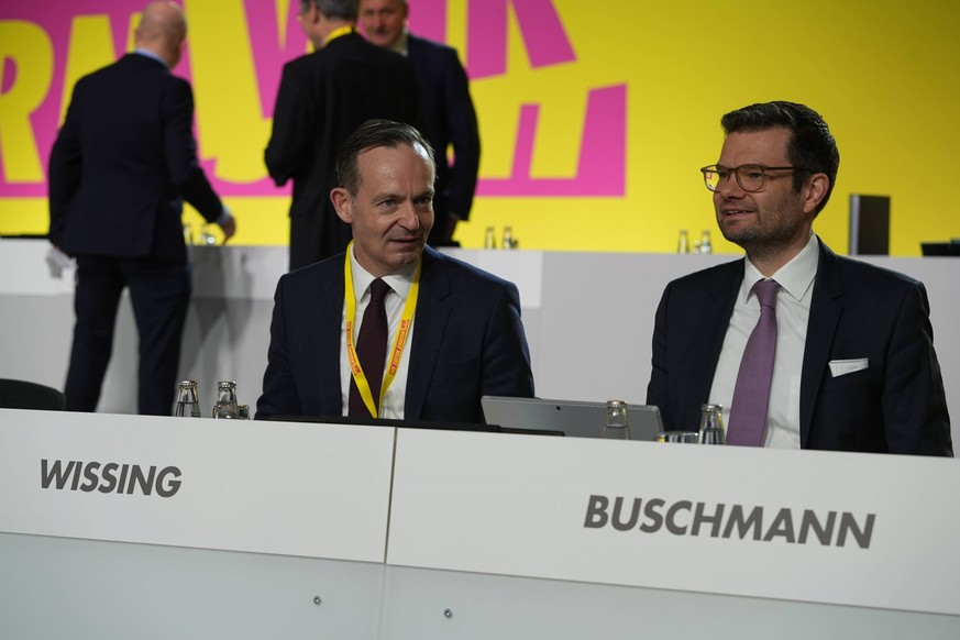 23.04.2022,Berlin,Deutschland,GER,73.Ordentlicher Bundesparteitag der Freien Demokraten FDP.BM Wissing und Buschmann. *** 23 04 2022,Berlin,Germany,GER,73 Ordinary Federal Party Conference of the Free ...