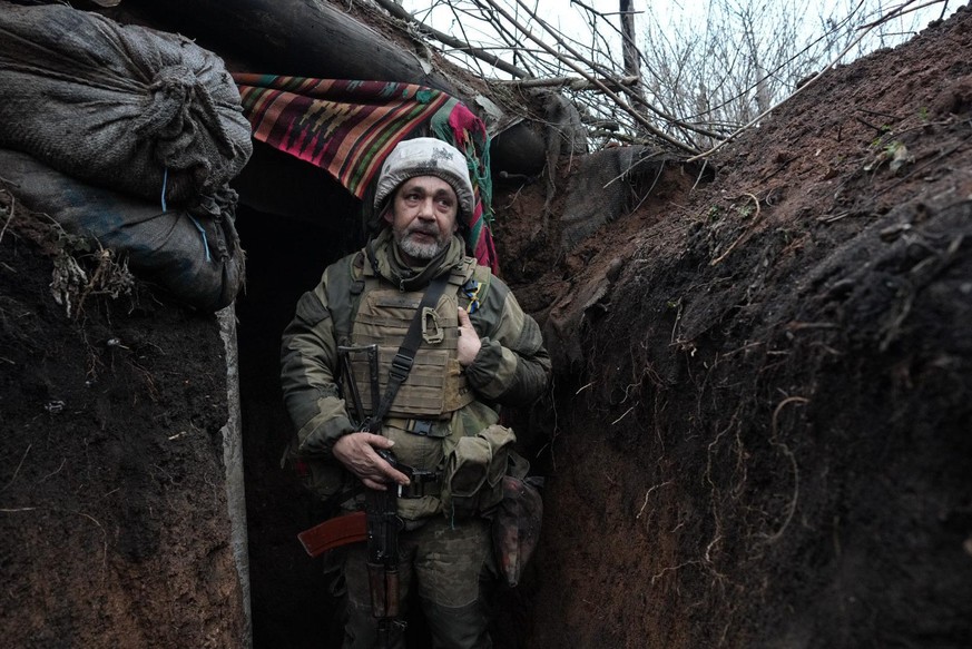 SVITLODARSK, UKRAINE - FEBRUARY 11: A Ukrainian soldier is seen out of Svitlodarsk, Ukraine on February 11, 2022. Wolfgang Schwan / Anadolu Agency
