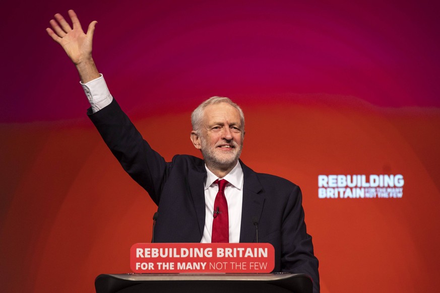 September 26, 2018 - Liverpool, Liverpool, UK - Liverpool, UK. Labour Party Leader Jeremy Corbyn delivers his closing speech at the Labour Party Conference. Liverpool UK PUBLICATIONxINxGERxSUIxAUTxONL ...