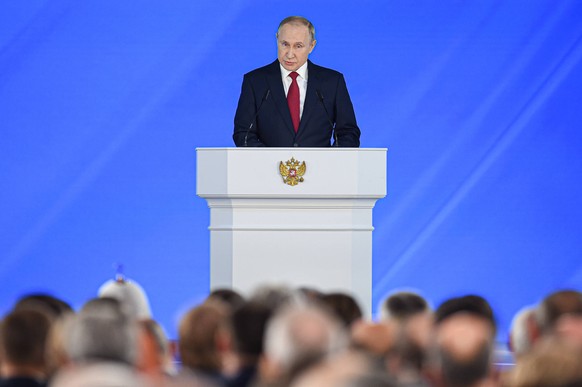 Wladimir Putin bei seiner jährlichen Ansprache am Mittwoch