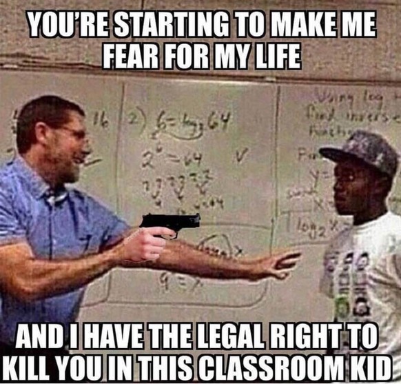 USA Lehrer mit Waffen, Meme
