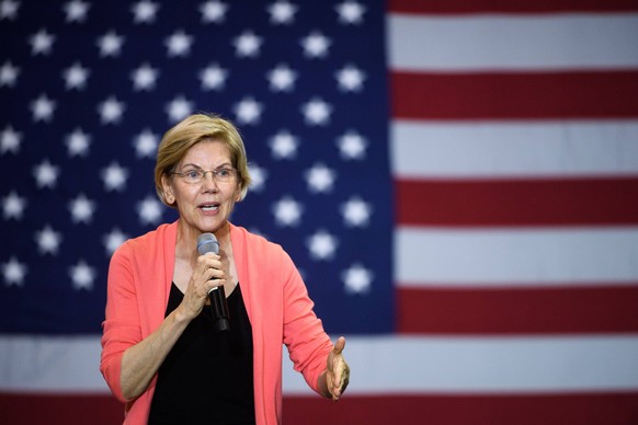 Democratic presidential candidate Sen. Elizabeth Warren, D-MA, speaks at a town hall at Florida International University in Miami on Tuesday, June 25, 2019. Warren is speaking ahead of the first Democ ...
