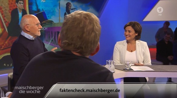ARD-Moderatorin Sandra Maischberger war ganz angetan von dem herzigen Bemüheungen des Drogerie-Chefs Roßmann um die Klimakrise.