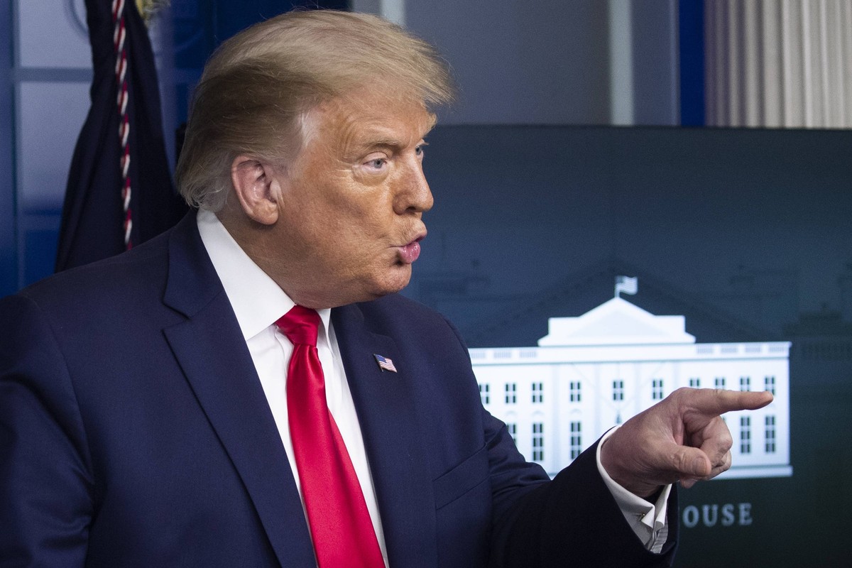 President Donald Trump Holds a News Briefing United States President Donald J. Trump holds a news briefing in the James Brady Press Briefing Room of the White House in Washington, DC, USA, 10 Septembe ...