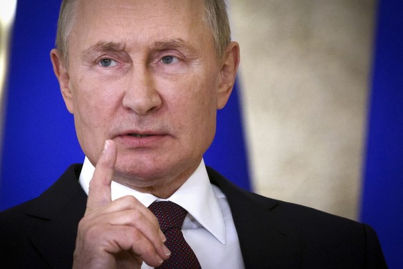 FILE - Russian President Vladimir Putin gestures as he speaks to the media after the Shanghai Cooperation Organisation (SCO) summit in Samarkand, Uzbekistan, Friday, Sept. 16, 2022. With his room for ...