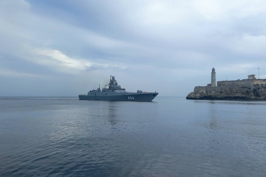 CUBA, HAVANA - JUNE 13, 2024: Admiral Gorshkov, the lead ship of the eponymous frigate class, calls at the Cuban capital on an unofficial visit after Russia s Northern Fleet exercises involving high-p ...