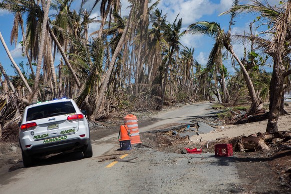 November 1, 2017 - Humacao, Puerto Rico - A damaged road between Humacao and Naguabo during relief efforts in the aftermath of Hurricane Maria November 1, 2017 in Puerto Rico. Humacao Puerto Rico PUBL ...