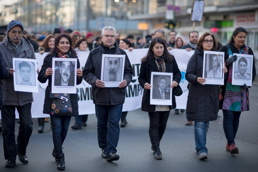 Gedenkdemonstration für die Opfer der NSU in Berlin.