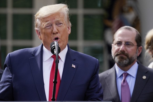 Donald Trump Mitte März bei einer Pressekonferenz im Rosengarten des Weißen Hauses.