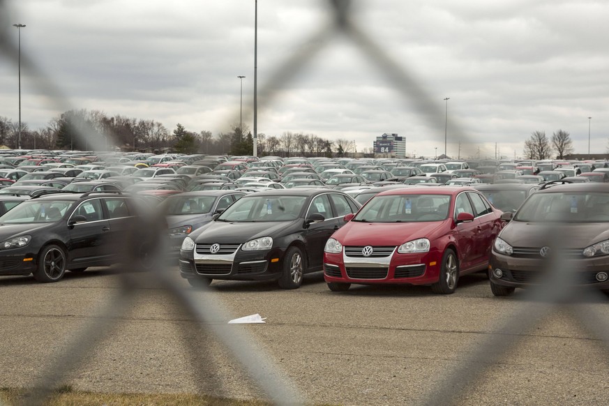 March 27, 2017 - Pontiac, Michigan, U.S. - Pontiac, Michigan - Thousands of Volkswagen diesel vehicles are parked at the vacant Pontiac Silverdome. VW bought back the cars back from their owners as a  ...