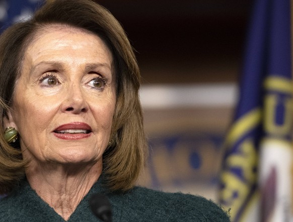 January 10, 2019 - Washington, District of Columbia, U.S. - Speaker of the United States House of Representatives Nancy Pelosi (Democrat of California) conducts her weekly press conference in the US C ...