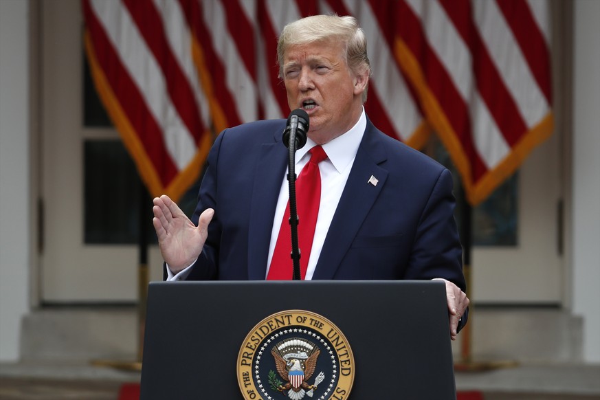 President Donald Trump speaks in the Rose Garden of the White House, Friday, May 29, 2020, in Washington. (AP Photo/Alex Brandon)