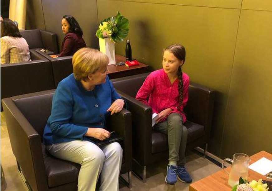 Bundeskanzlerin Angela Merkel traf Greta Thunberg bei der UN-Klimakonferenz im September.