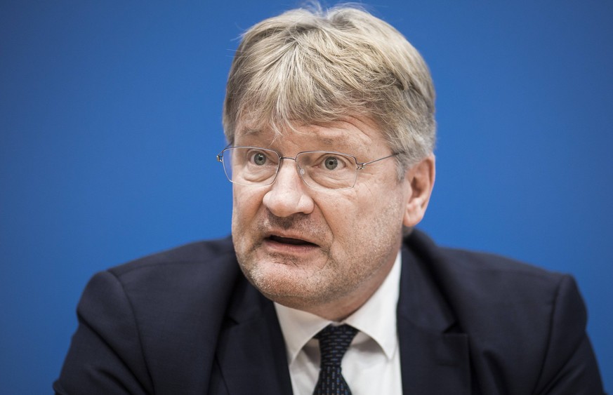 Joerg Meuthen, Bundesvorsitzende der AfD (Alternative fuer Deutschland), aufgenommen im Rahmen einer Pressekonferenz zu den Auswirkungen der Landtagswahl in Hessen auf die Bundespolitik. Berlin, 29.10 ...