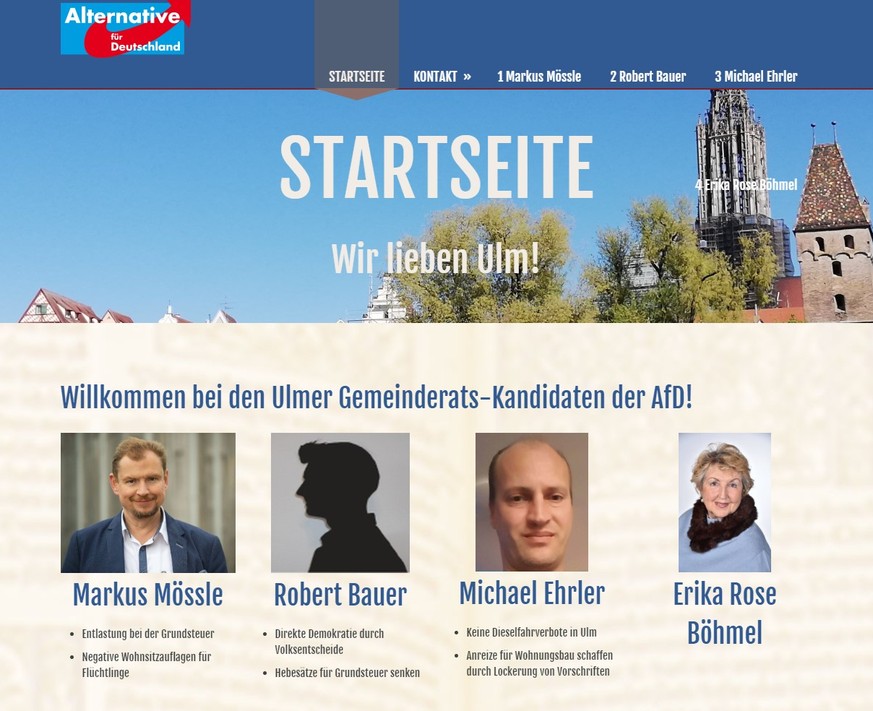 Die 4 verbliebenen Kandidaten der AfD in Ulm.