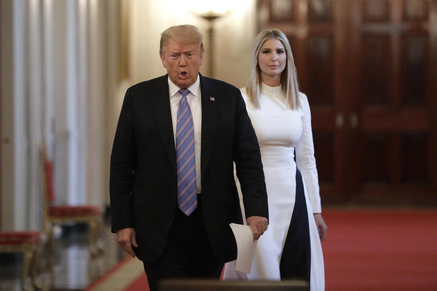 U.S. President Donald Trump with Ivanka Trump arrives to deliver remarks at the American Workforce Policy Advisory Board Meeting at the White House in Washington on June 26, 2020. Photo by Yuri Gripas ...