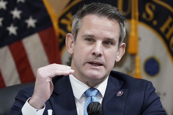 FILE - Rep. Adam Kinzinger, R-Ill., speaks as the House select committee investigating the Jan. 6 attack on the U.S. Capitol holds a hearing at the Capitol in Washington, Thursday, July 21, 2022. (AP  ...