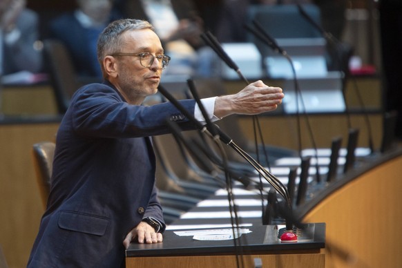 AUSTRIA - POLITIC - STATE PROTECTION - PARLIAMENT - ESPIONAGE - KICKL AUSTRIA VIENNA 20240417 Chairman of the Freedom Party of Austria FPOe Herbert Kickl during the parliamentary debate on the current ...