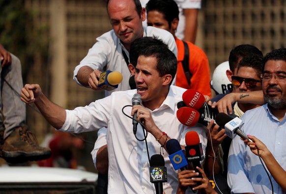 Juan Guaidó bei einem öffentlichen Auftritt. 