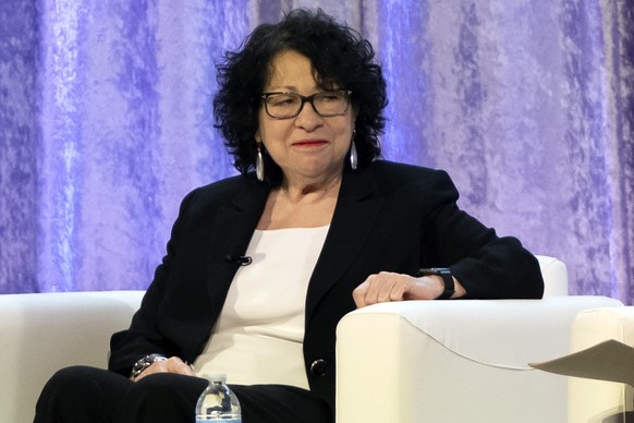 Supreme Court Justice Sonia Sotomayor attends a panel discussion at the winter meeting of the National Governors Association, Friday, Feb. 23, 2024 in Washington. (AP Photo/Mark Schiefelbein)