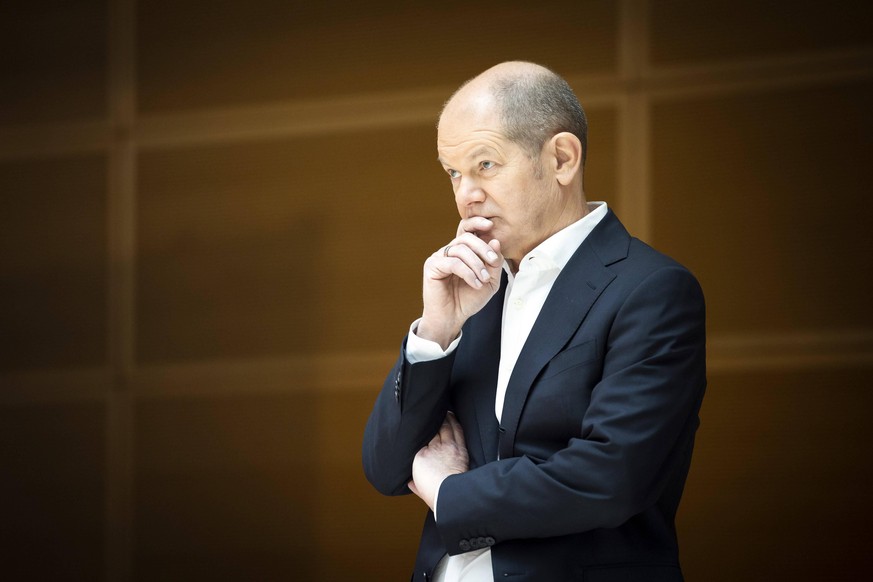 Olaf Scholz, Kanzlerkandidat der SPD, aufgenommen im Rahmen der SPD Jahresauftaktklausur des Parteivorstandes. Zukunft fuer Dich. Sozial. Digital. Klimaneutral. Berlin, 07.02.2021. Berlin Deutschland  ...